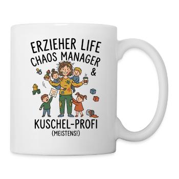 Erzieherin Alltag Chaos Humor - Tasse - Weiß - Rechts