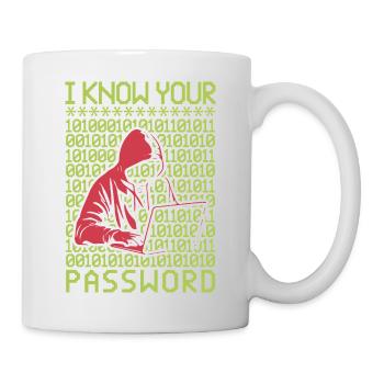 Hacker hackt Programmierer Linux Passwort Hacker - Tasse - Weiß - Rechts