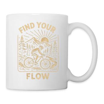 Find Your Flow – Vintage MTB Mountain Bike - Mug - white - Right