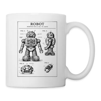 Plan de brevet de robot vintage - Mug blanc - blanc - Droite