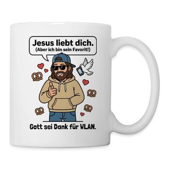 Jesus liebt dich Favorit Humor - Tasse - Weiß - Rechts