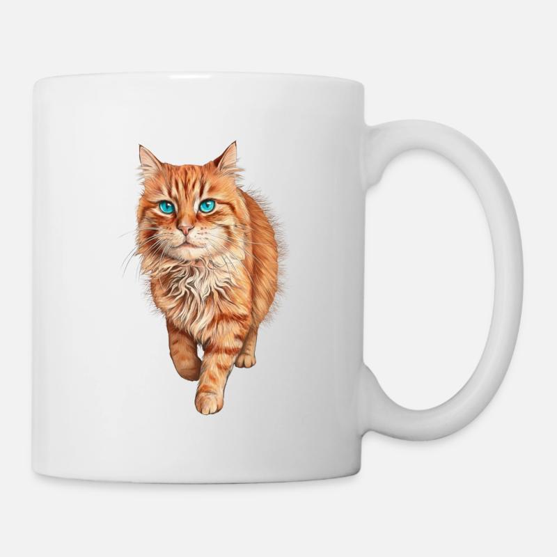 Blue-Eyed Orange Cat - Mug - white