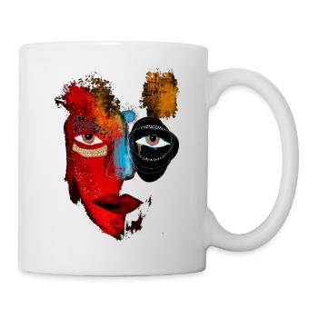 Duale Farbgesichts-Ikonografie - Tasse - Weiß - Rechts