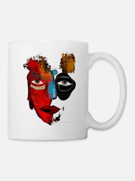 Duale Farbgesichts-Ikonografie - Tasse - Weiß