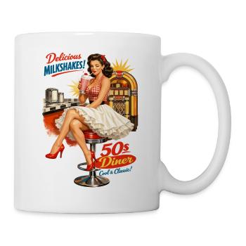 Retro 50s Diner Pin-Up: Rockabella & MilkshakeRet - Mug - white - Right