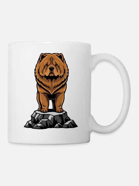 Dog Chow Chow Portrait Lion Mane - Mug - white