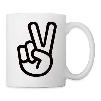 Peace Handzeichen – Victory Symbol - Tasse - Weiß - Rechts