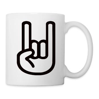 Rock Hand Sign – Metal Horns Symbol - Mug - white - Right