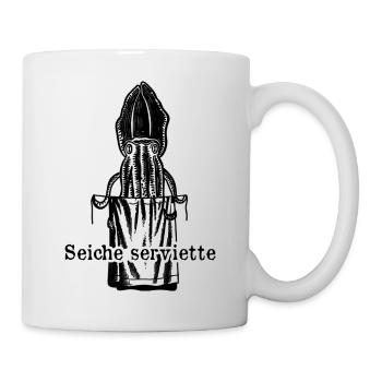 Seiche serviette - humour marin et absurde - Mug blanc - blanc - Droite