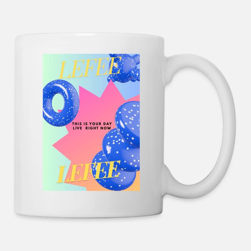 Live Your Day – Colorful Balloon Explosion - Mug - white