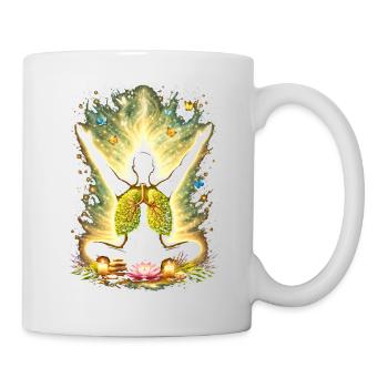 Meditation Atmung Natur Lunge Design  - Tasse - Weiß - Rechts