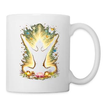Meditation Achtsamkeit Energie Design  - Tasse - Weiß - Rechts