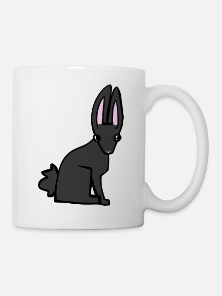 Lapin noir - Mug blanc - blanc
