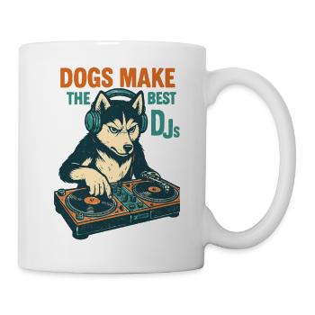 Husky DJ Retro Design: Dogs Make the Best DJs - Mug - white - Right