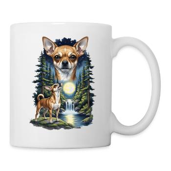 Moonlit Chihuahua in Forest Night - Mug - white - Right