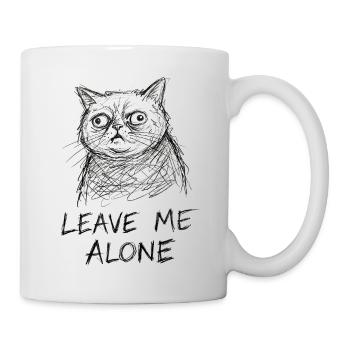 Croquis de chat : Laisse-moi tranquille - Mug blanc - blanc - Droite