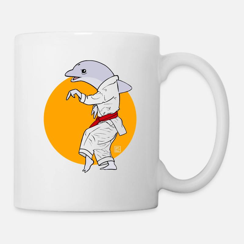 Karate-Delfin im Kimono - Tasse - Weiß