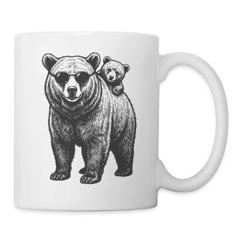 Two Bears Bear Sunglasses Father Dad Child Baby - Mug - white - Right