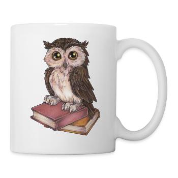Cute Reading Owl Bookworm Gift Books - Mug - white - Right