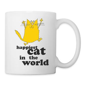 Le chat le plus heureux du monde - Mug blanc - blanc - Droite