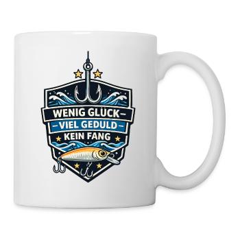 Fischerabzeichen Geduld-Spruch Motivation - Tasse - Weiß - Rechts