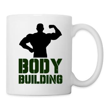 Kraftvolle Bodybuilding Typografie - Tasse - Weiß - Rechts