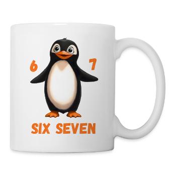 Six Seven 67 Penguin Funny Meme Design - Mug - white - Right