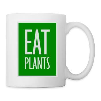 Sigle végétarien végan drôle de Eat Plants - Mug blanc - blanc - Droite