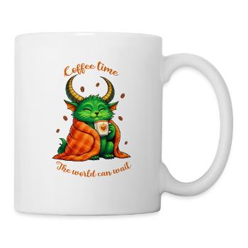 Kaffeezeit – Ein kleines Kaffeemonster - Tasse - Weiß - Rechts