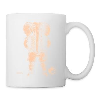 Elephant with Soccer Ball for Dark Blue Shirts - Mug - white - Right