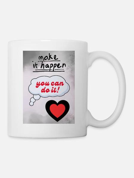 Make it true – You can do it Heart - Mug - white