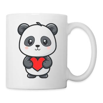 Bébé panda mignon avec cœur - Mug blanc - blanc - Droite