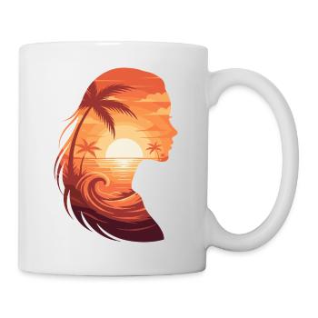 Sunset silhouette profile - Mug - white - Right