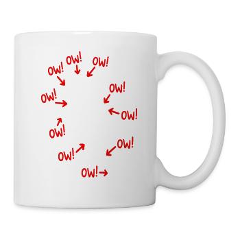 Funny Chronic Pain Stick Figure Ow Humor - Mug - white - Right