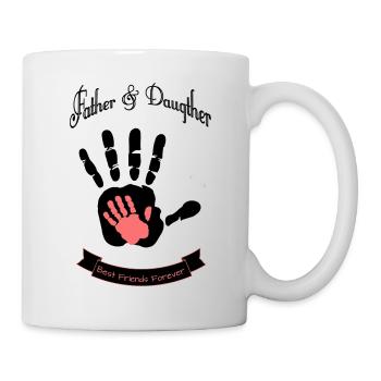 Father and Daughter Best Friends Handprint - Mug - white - Right