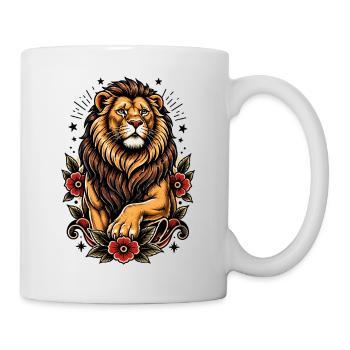 Löwe Floralinspiration - Tasse - Weiß - Rechts