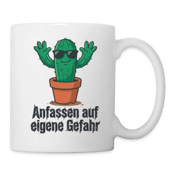 Avertissement pour les lunettes de soleil cactus ! - Mug blanc - blanc - Droite