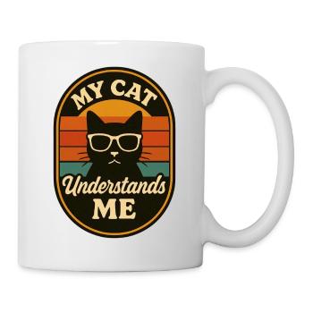 My Cat Understands Me Retro Logo - Mug - white - Right