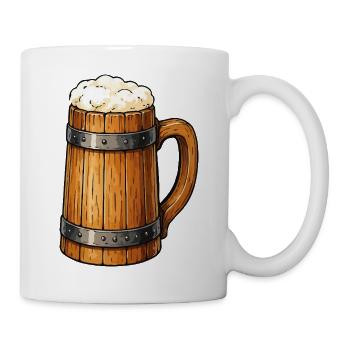 Beer Barrel Mug Wooden Design - Mug - white - Right