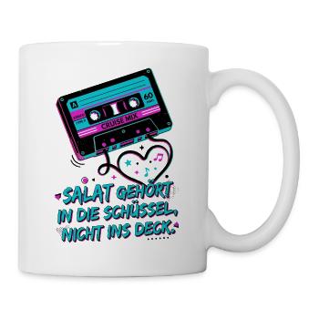 Retro Kassette Audio Band Salat - Tasse - Weiß - Rechts