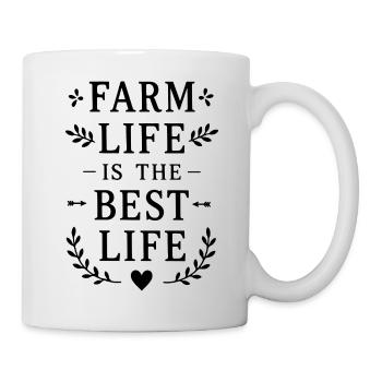Farm Life ist das beste Leben Landwirt Spruch - Tasse - Weiß - Rechts