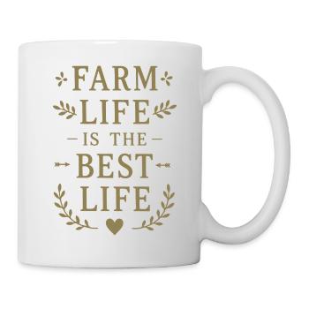 Farm Life ist das beste Leben Landwirt Spruch - Tasse - Weiß - Rechts