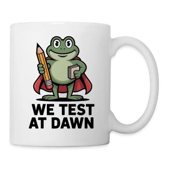 Enseignant Grenouille We Test At Dawn Coordinateur de la journée de test - Mug blanc - blanc - Droite