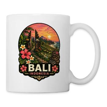Jardin d’Hibiscus du Coucher du Soleil de Bali - Mug blanc - blanc - Droite