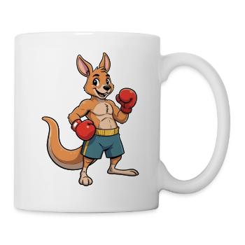 Kangaroo Boxer Cartoon - Mug - white - Right