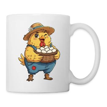 Küken im Eierkorb auf dem Bauernhof - Tasse - Weiß - Rechts