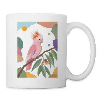 Pink Cockatoo Parrot Bird Design - Mug - white - Right