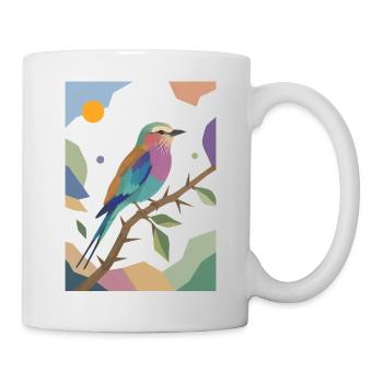 Design de rouleau poitrine lilas oiseau coloré - Mug blanc - blanc - Droite