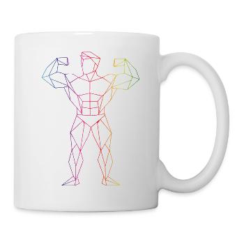 Geometric Fitness Bodybuilder Lines Design - Mug - white - Right
