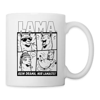 Lama kein Drama Spruch lustig - Tasse - Weiß - Rechts